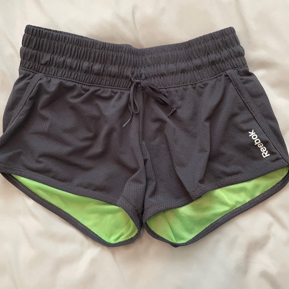 Grey Reebok athletic shorts